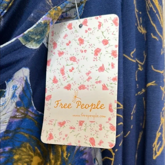 Free People navy wide sleeve blouse NWT host pick - Picture 2 of 10